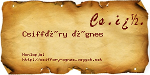 Csiffáry Ágnes névjegykártya