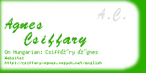 agnes csiffary business card